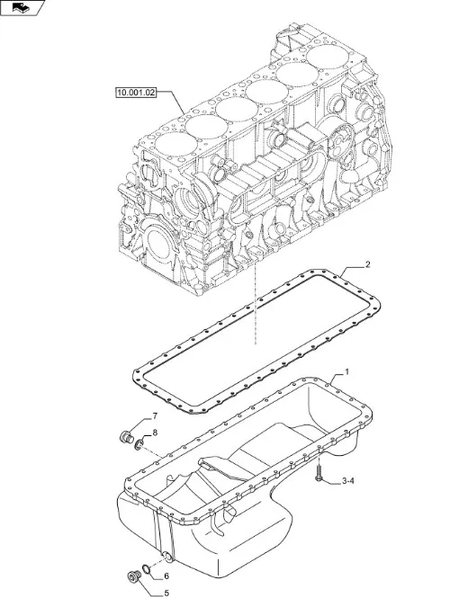 504384281 - Прокладка поддона ДВС Cursor9 погр. CNH