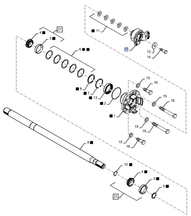 87663540 - Вилка крестовины вала привода моста передн. 5кл. с муфты торм. парк. КПП T8T8./Mg.